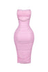 Gemma Rhinestone Mesh Ruched Dress